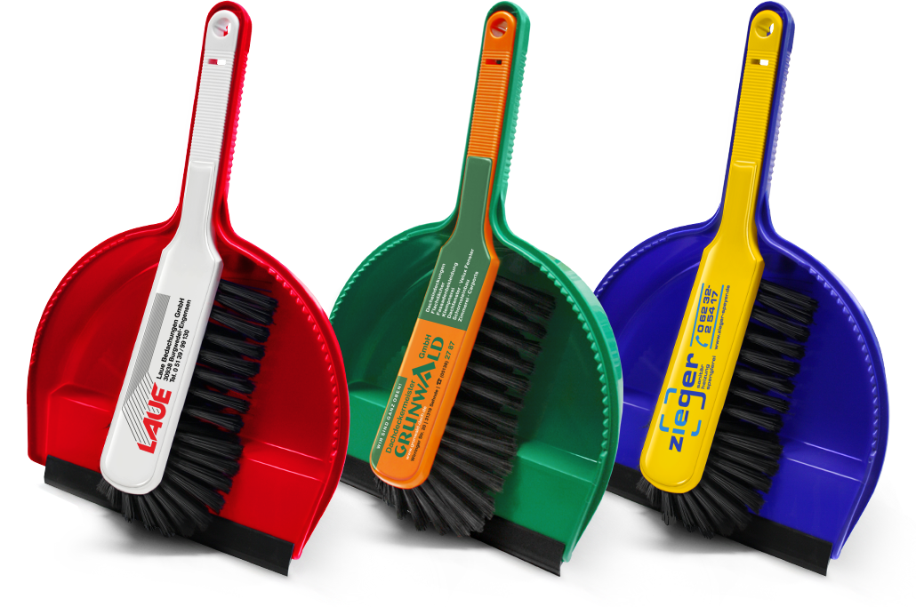 Kehrgarnituren mit Logo bedruckt
