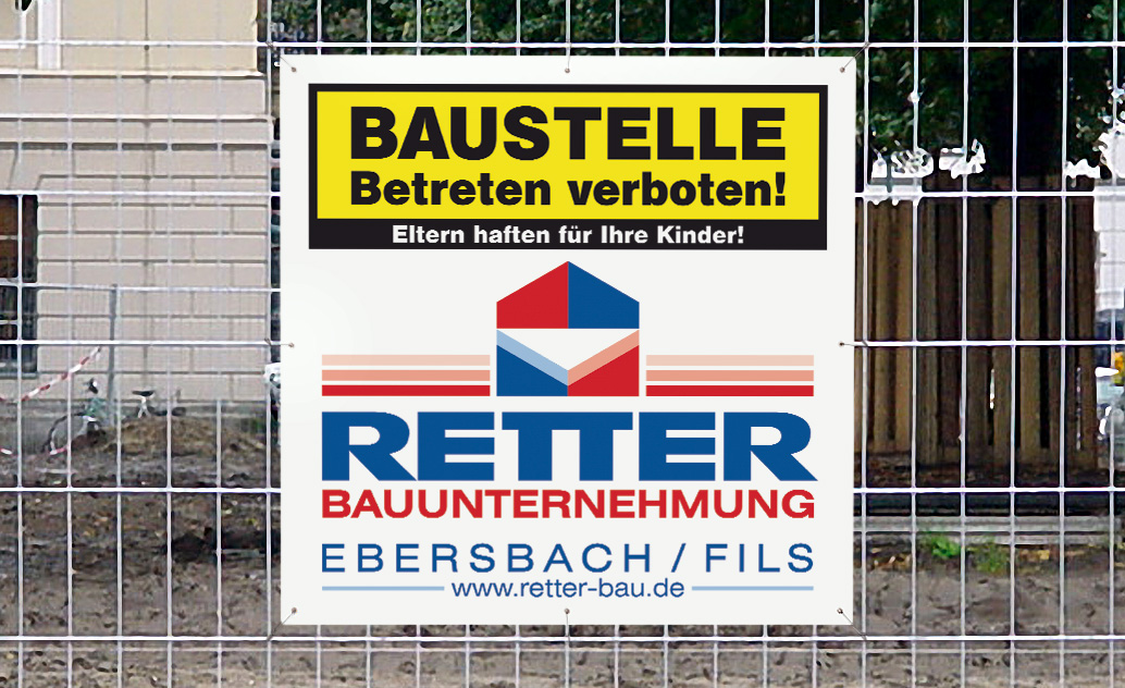 Planenschilder Baustelle Betreten verboten!