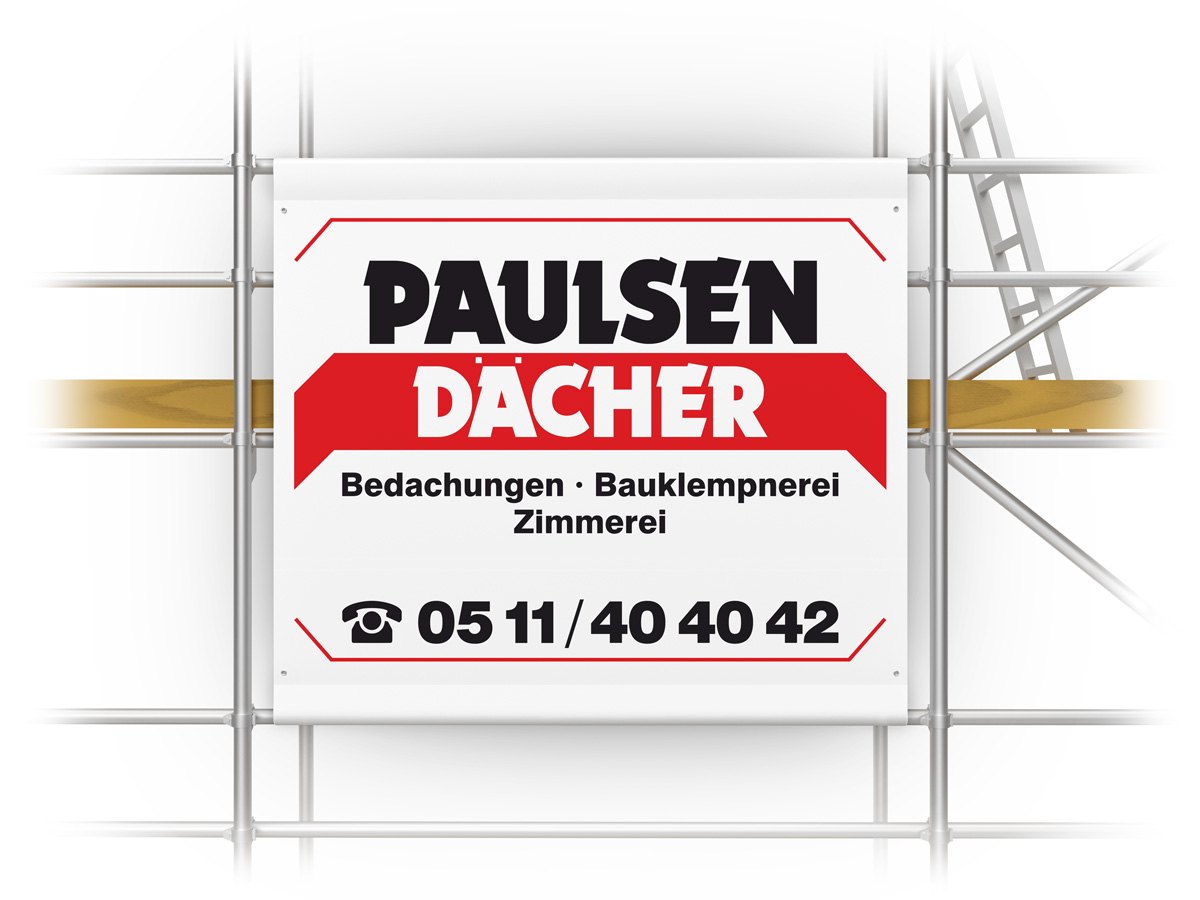 Gerüstplanen bedruckt mit Werbung