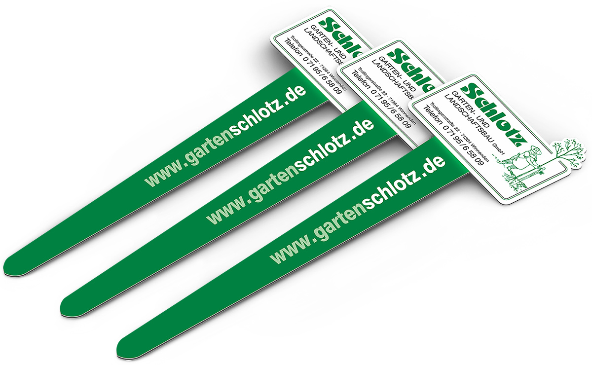 Steckschilder mit Werbung